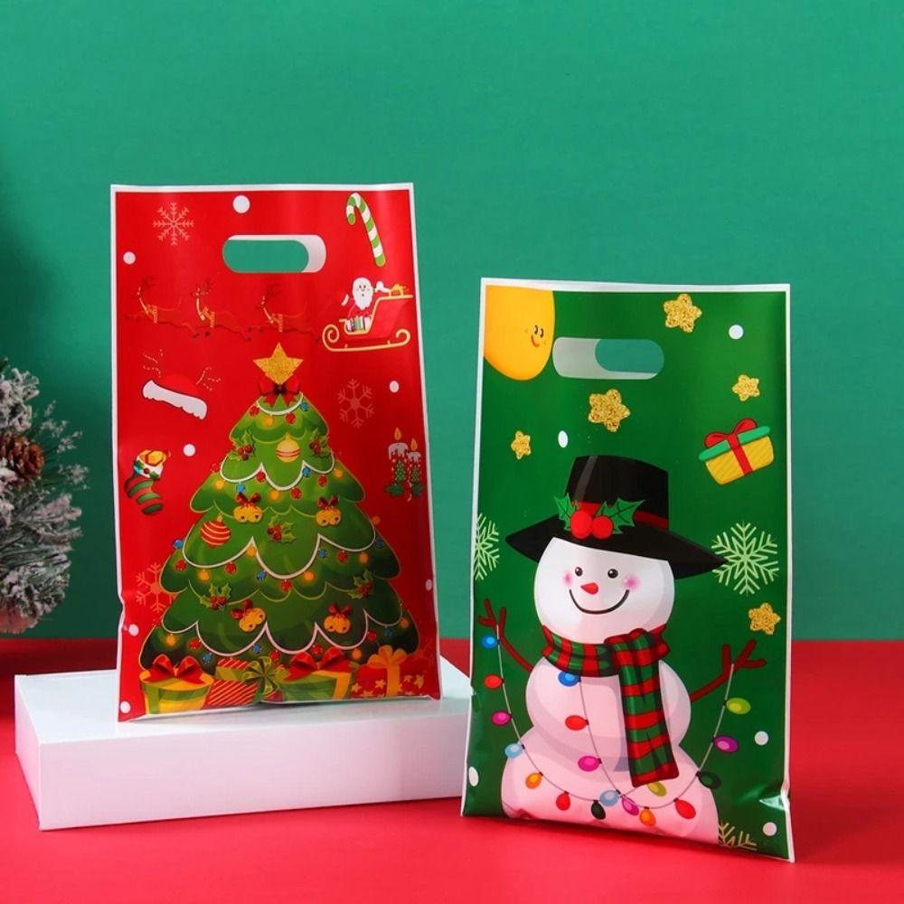 50/100 stk Elg Juleemballasjeposer Tegneserie Julenissen Gavepose Julegaveposer 2025 Jul