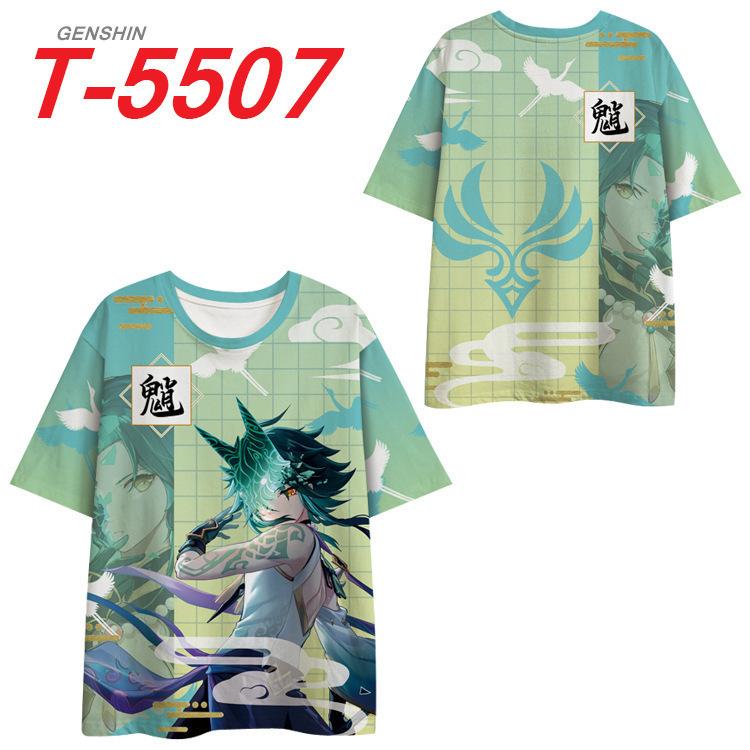 Pánské tričko s krátkým rukávem s 3D potiskem Zhongli z hry Genshin Impact One Piece