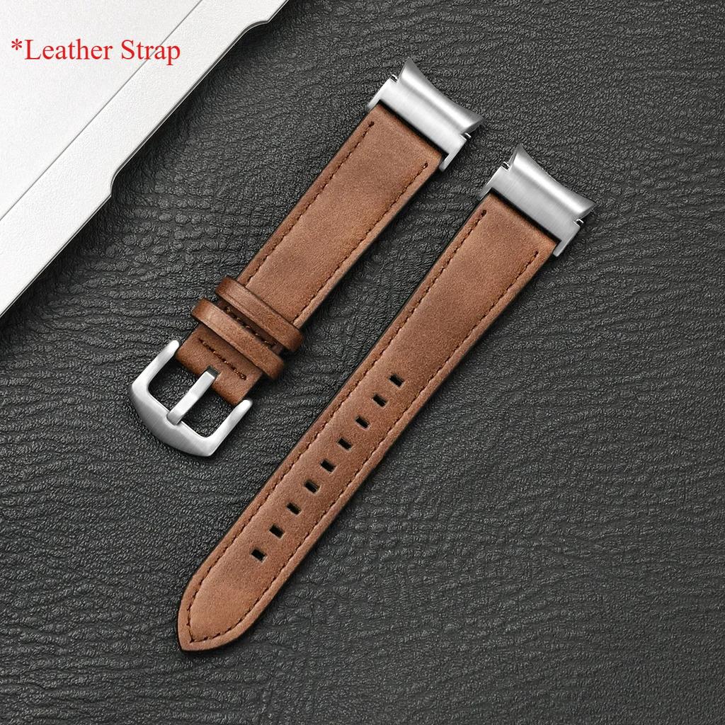 No Gaps Leather Strap for Samsung Galaxy Watch 7 6 5 4 40mm 44mm Watchband Bracelet for Galaxy Watch 6Classic 43 47mm 5Pro 45mm