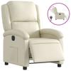 Vidaxl Electric Recliner, Cream, Upholstered with Faux Leather