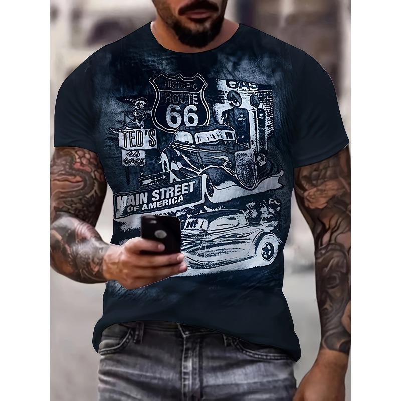 ETST48 Bedrukt Heren T-shirt met Korte Mouwen - Zacht Ademend Comfort voor Dagelijks Gebruik 5XL