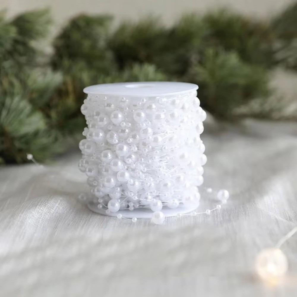New 10M/Roll Pearl Chain DIY Christmas Decorations Chain Bead String Christmas Tree Pendant For Home Room Decor