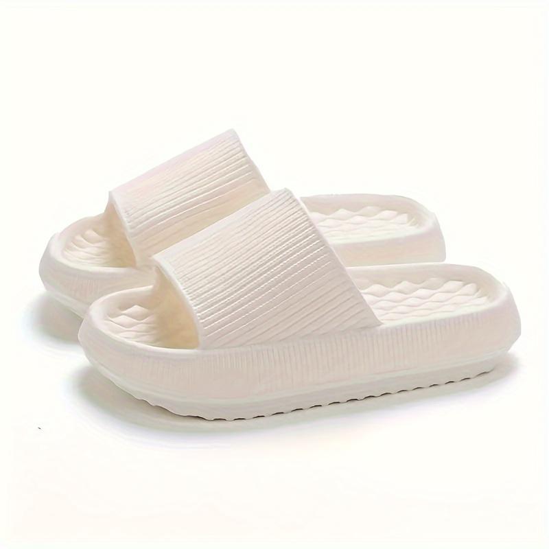 Papuci cu talpă moale super confortabili - Culoare uni - Design cu vârf deschis, ideal pentru interior, casă și baie