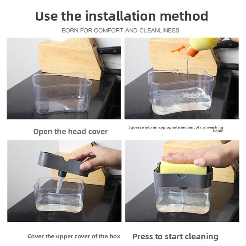Dishwashing Liquid Kitchen Cleaning Push-On Automatic Dishwashing Cloth Dishwashing Soap Container