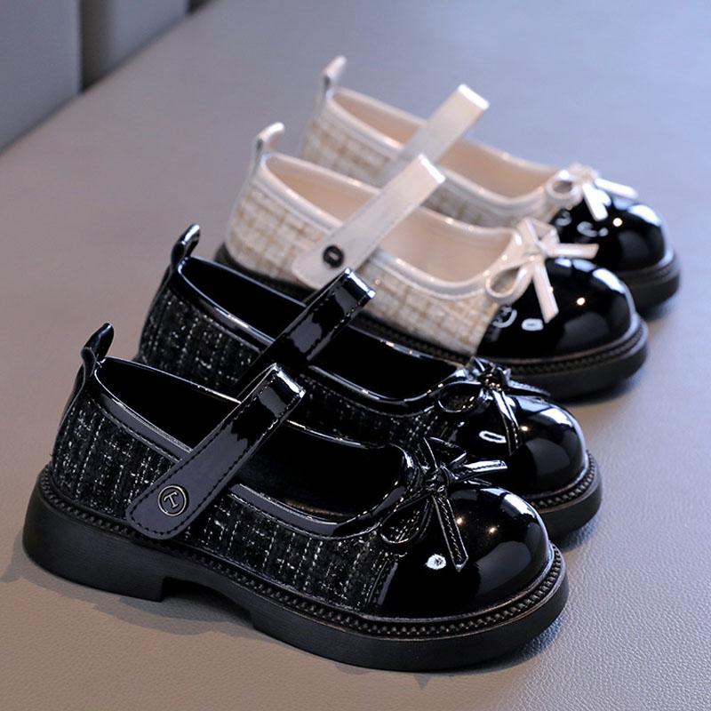Frühling Herbst Kinder Lederschuhe mit Schleife Vielseitige Mädchen Mode Mary Jane Schuhe Causal Patchwork Kinder Prinzessinnenschuhe