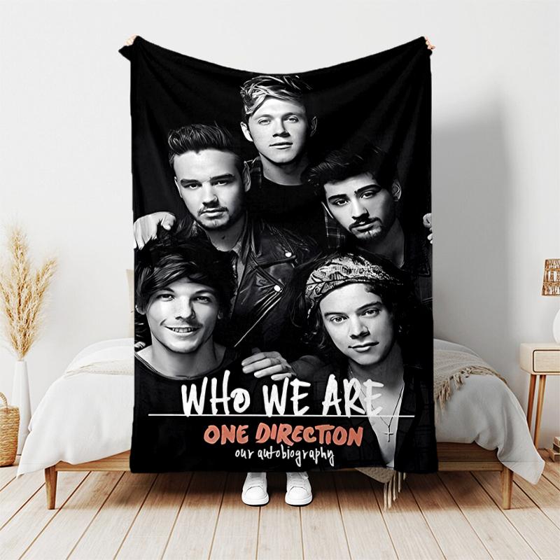 1pc Blanket One Direction Where We Are Now Print Design, Lightweight Blanket for Sofa, Bed- Soft &Warm, Gift for All Seasons Like Christmas, Halloween