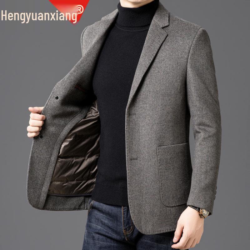 Hengyuanxiang 2025 Double-Sided Wool Suit Jacket with Removable Down Liner