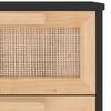 Sideboard Black 40x30x90 cm Solid Pine Wood and Natural Rattan