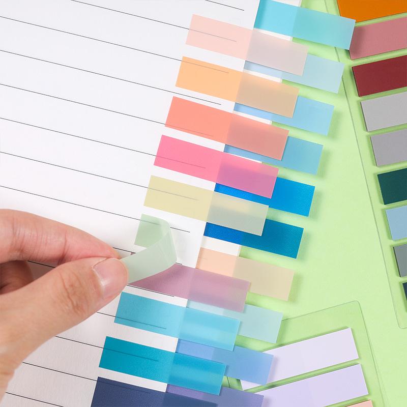 Blocchetti adesivi trasparenti color Morandi - Schede indice in PET scrivibili e adesivi etichetta adesivi