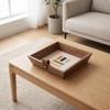 OpenTop Storage Tray LeatherLike Handle Decorative StitchedEdge S
