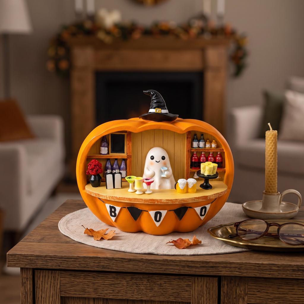 Halloween Resin Figurine for Bar Shelf Tabletop Decor Gothic Home Decoration