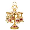 6cups /set European Vintage Metal Engraving Flower Goblet Wine Cup with Holder Display Rack Art Craft Decoration Home Ornaments