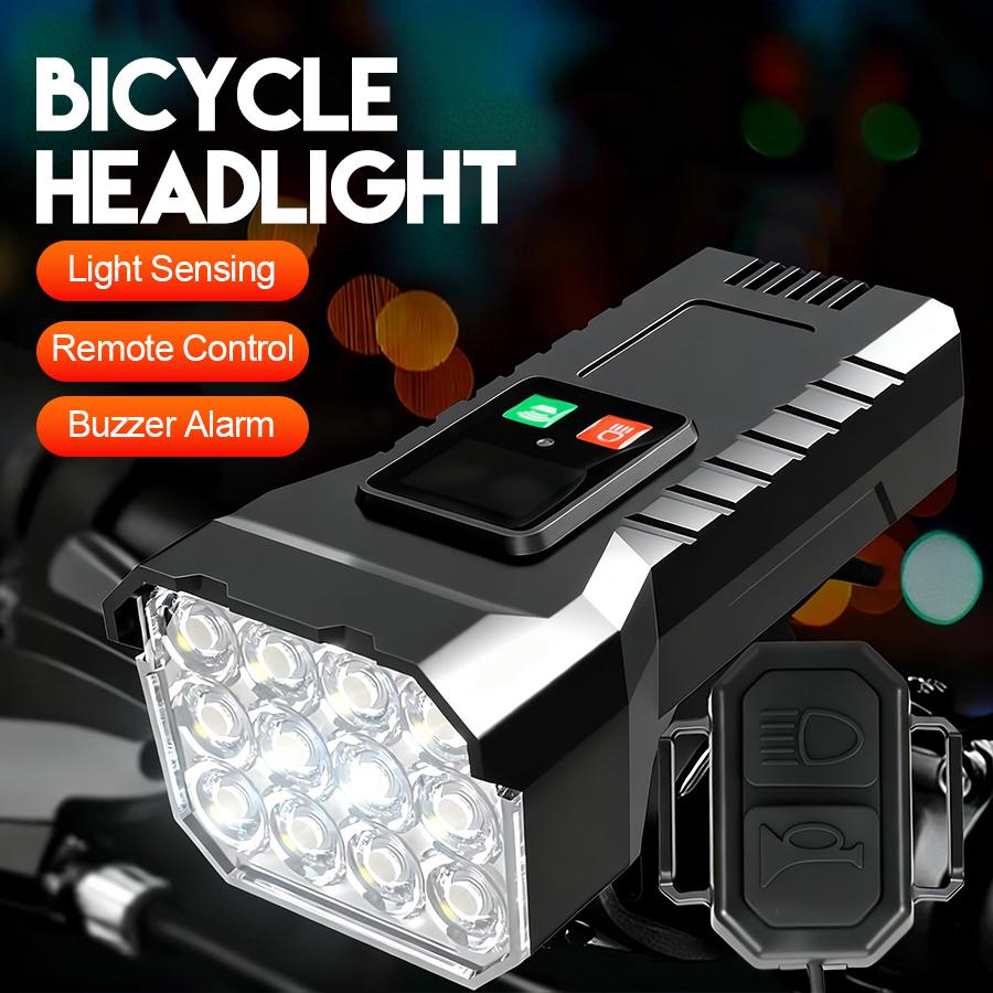 Cycling Bicycle Front Rear Light Bike Type C Rechargeable Headlight Light MTB Waterproof 12 LED Lantern Bicycle Accessories