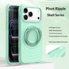 For iPhone 17 Pro Max Magnetic Case Rotating Kickstand Ripple Texture Liquid Silicone Shockproof Phone Cover