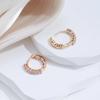 Kinel Shiny Zircon Full Paved Hoop Earrings For Women Rose Gold Bride Wedding Jewelry