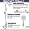 8 Inch Thermostatic Shower Set Hot Cold Shower Faucet Shower Faucet Rain Shower Set Bathtub Round Square Thermostatic Shower Mixer
