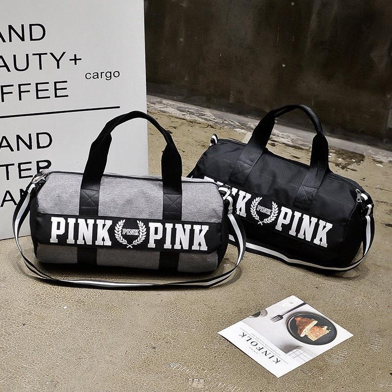 Victoria's Pink Różowa Płócienna Torba Duffle na Jogę o Ponadczasowym Designie do Szkoły i na Siłownię