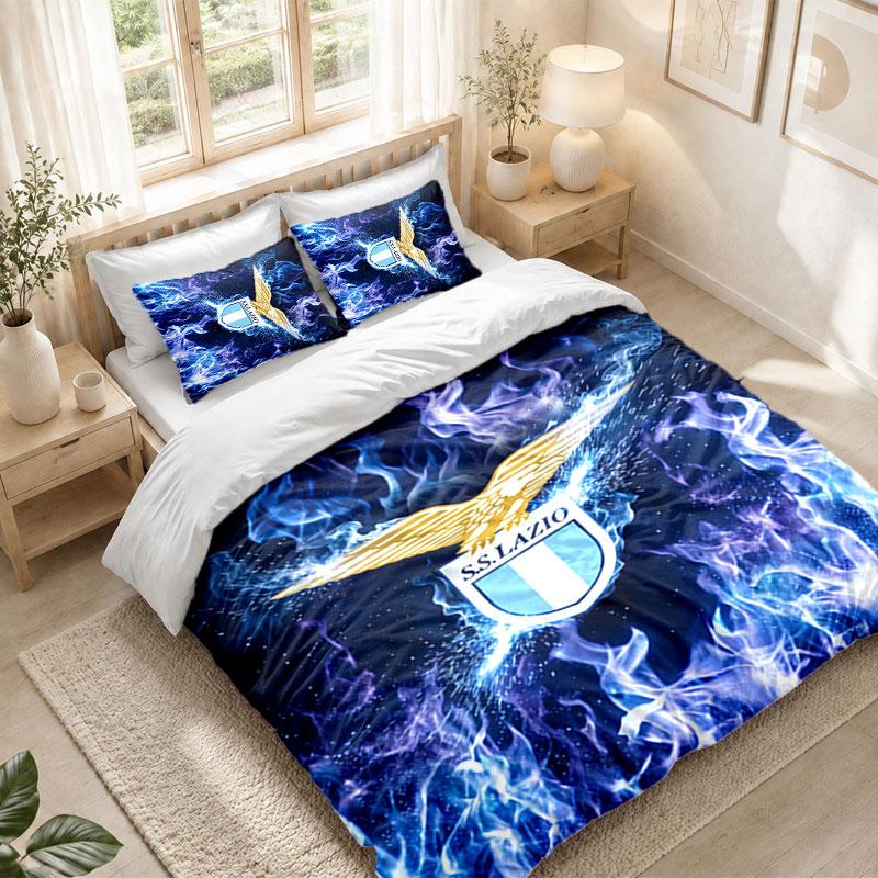Bedding Set 1 Duvet Cover 2 Pillowcases Lazio FC Print Bedroom Home Decoration
