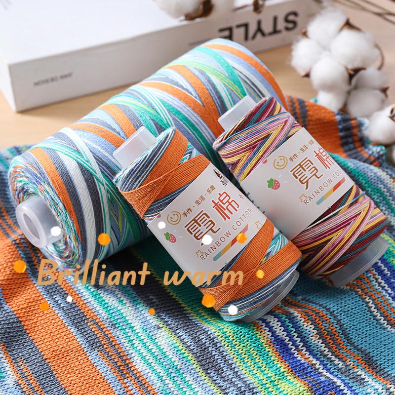 50/300g Colorful Pure Cotton Thread 5.4 Strands Single Strand Medium Fine Thread DIY Hand Woven Sweater Yarn Soft Skin Friendly