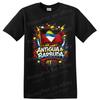 Antigua Barbuda Flag T Shirt Caribbean Pride Paint Splash Graphic Tee Gift Art