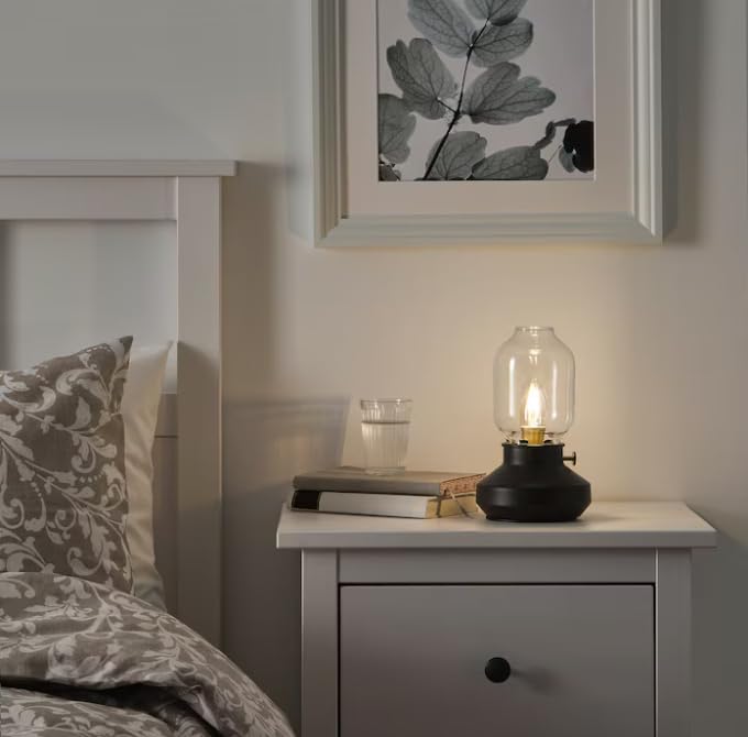 Tischlampe, dimmbar, anthrazit, 25 cm (103.238.96) LED-Lampe, E17, 210 Lumen, dimmbar, Kronleuchter, braunes Klarglas (605.392.57) Gehäuse und LED-Birne(n)