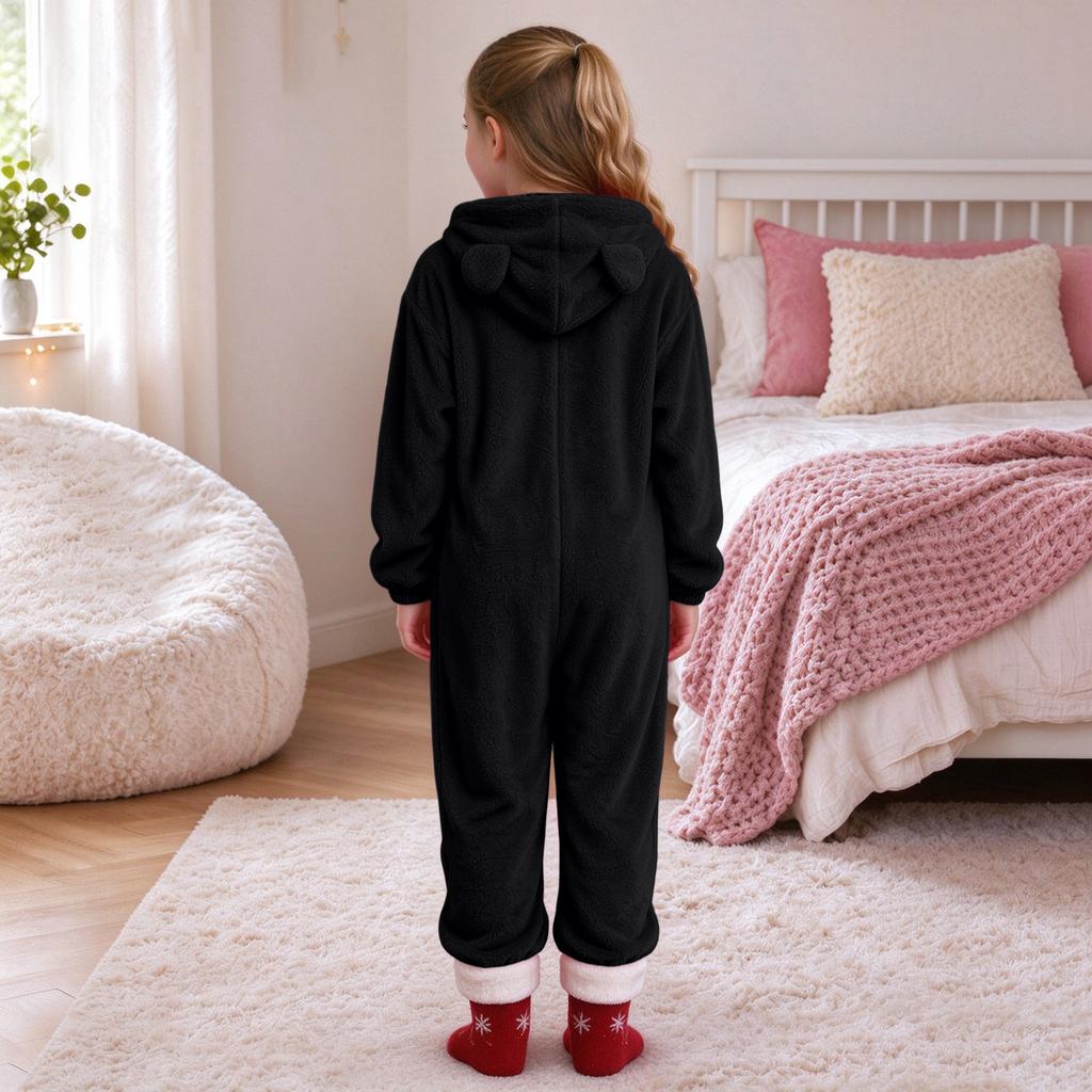 Warme zweiseitige Einteiler-Pyjamas für Kinder, Nachtwäsche, Loungewear für Jungen und Mädchen
