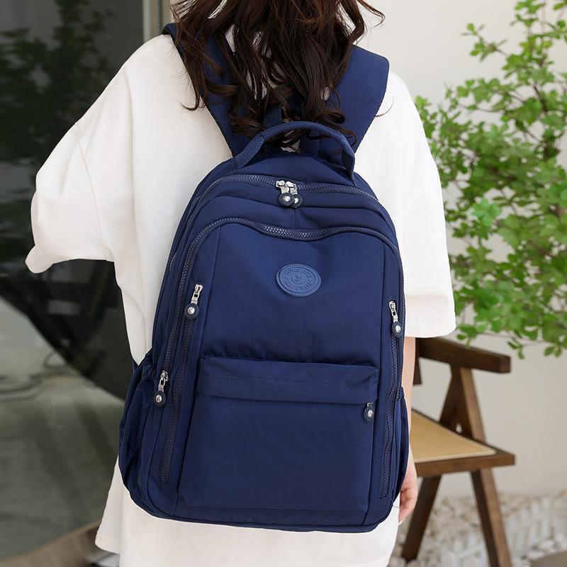 Fashionable Multi Compartment Women's Backpack, Lightweight Student Backpack, Trendy Waterproof Nylon Cloth Bag, Casual Travel Bag