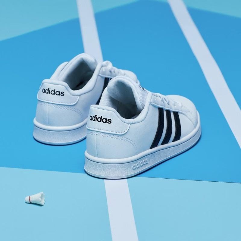 (GS) adidas Grand Court J 'White Black' Kids' EF0103