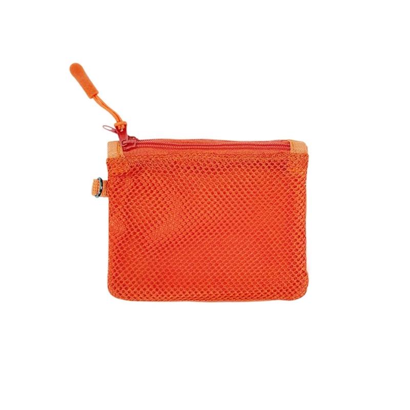 Double Layer Meshes Zippers Organizers Pouches For Coin Cosmetics Accessories Convenient Portable Storage Bag ярко-оранжевый