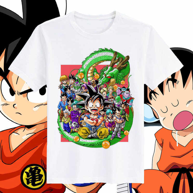 2026 Summer Dragon Ball Kid Goku Shenron Unisexs TShirt Riding Dragon 100 Cotton Oversized Breathable Casual Short Sleeve Tee