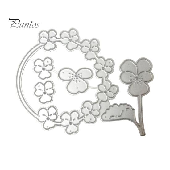 

Цветочная гирлянда Вырубные штампы DIY Скрапбукинг Бумага Карты Альбом Ремесло Трафарет Форма серебряный