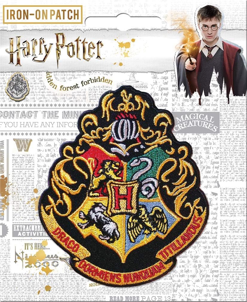 PHOENIX IKKI Harry Potter Hogwarts Wappen Hogwarts Schule für Hexerei und Zauberei Stoff Bestickter Aufnäher Abzeichen Wappen Applikation 5 Stück