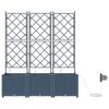 Garden Planter Set 5 Pcs Grey 120 X 120 X 142 Cm Plastic