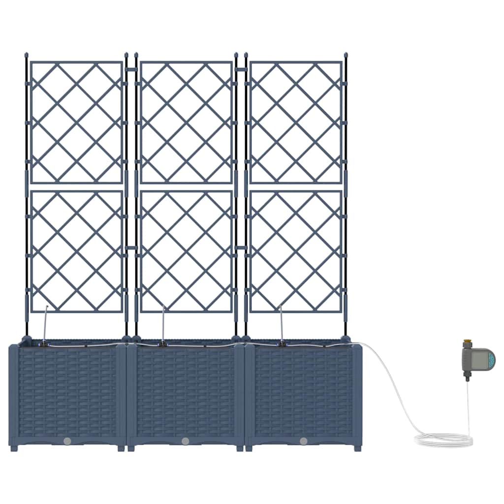 Garden Planter Set 5 Pcs Grey 120 X 120 X 142 Cm Plastic