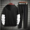 Men's 2025 Spring Korean Slim Fit Cardigan & Hoodie Sweatpants Set with Letter Accents