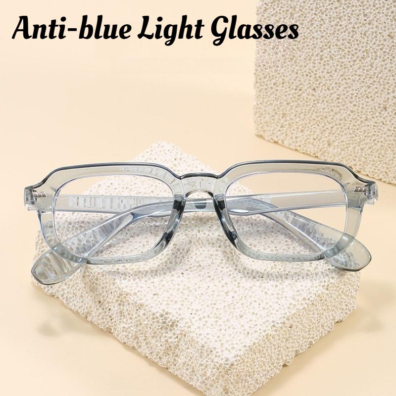 Minimalist Oversized Anti-Blue Light Glasses Fashion Street Style Photography Eyewear Unisex Outdoor Sports Plain Glasses
