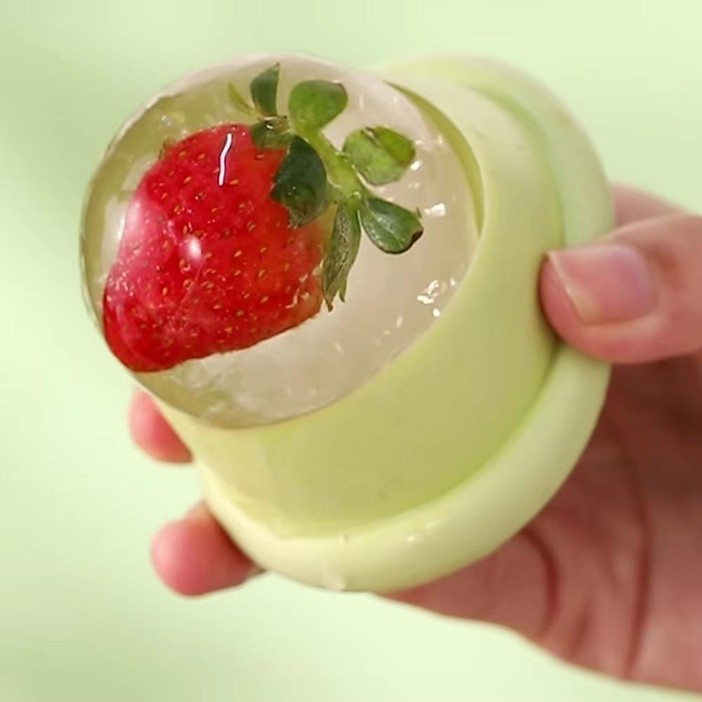 2PCS Easy Demolding Spherical Shape Ice Cube Mold Single-cell Ice Ball Mold  Drink