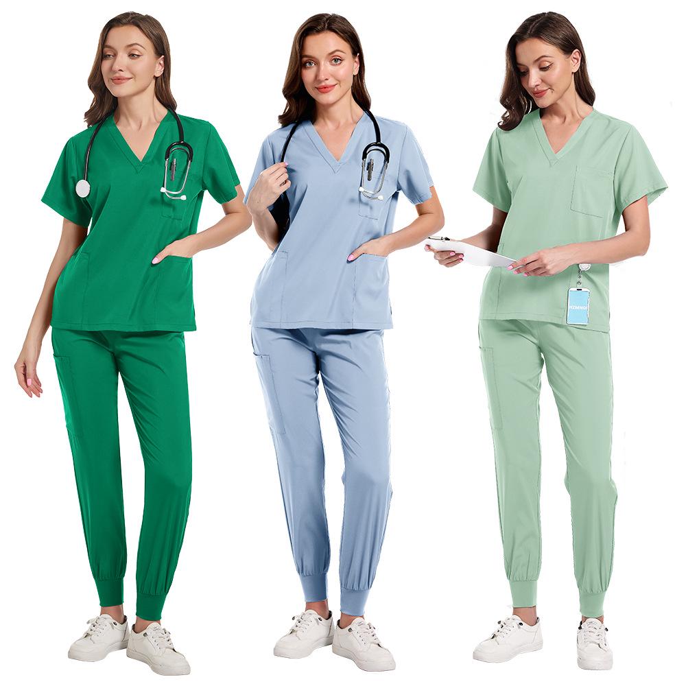Ready-To-Ship: TEM Women's Scrub Set - 13 Colors, Four-Way Stretch, Short Sleeve, Long Pants