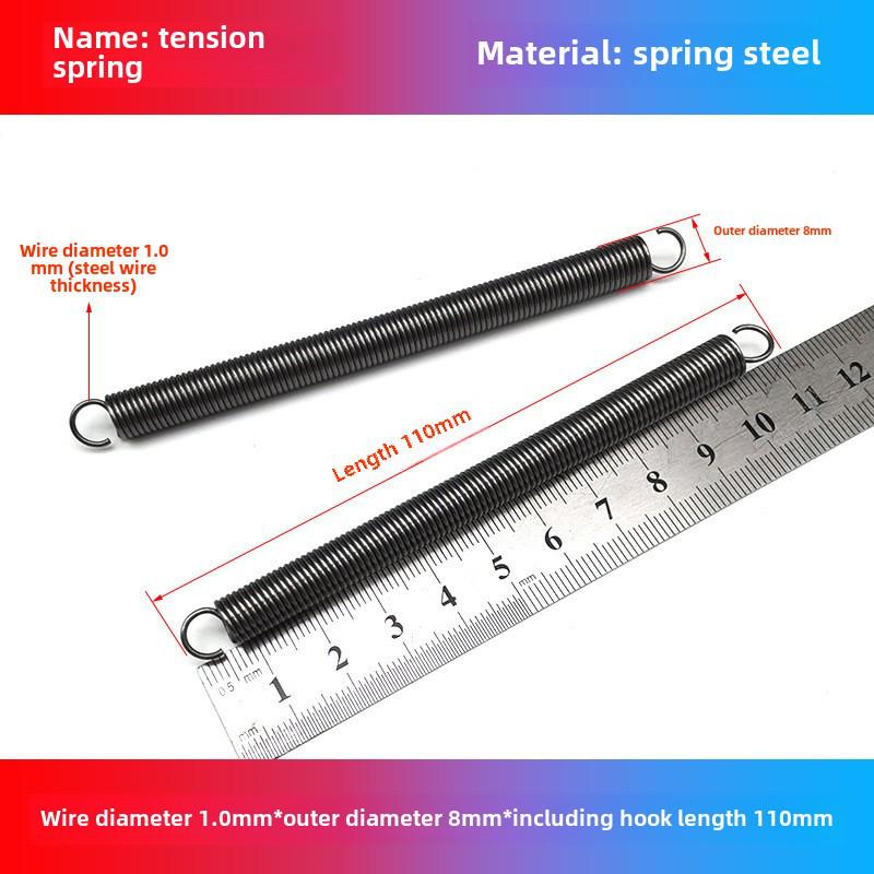 1.0mm Yellow Spring Steel Tension Spring with Hook Clamp for Mop Brake Binding Machine