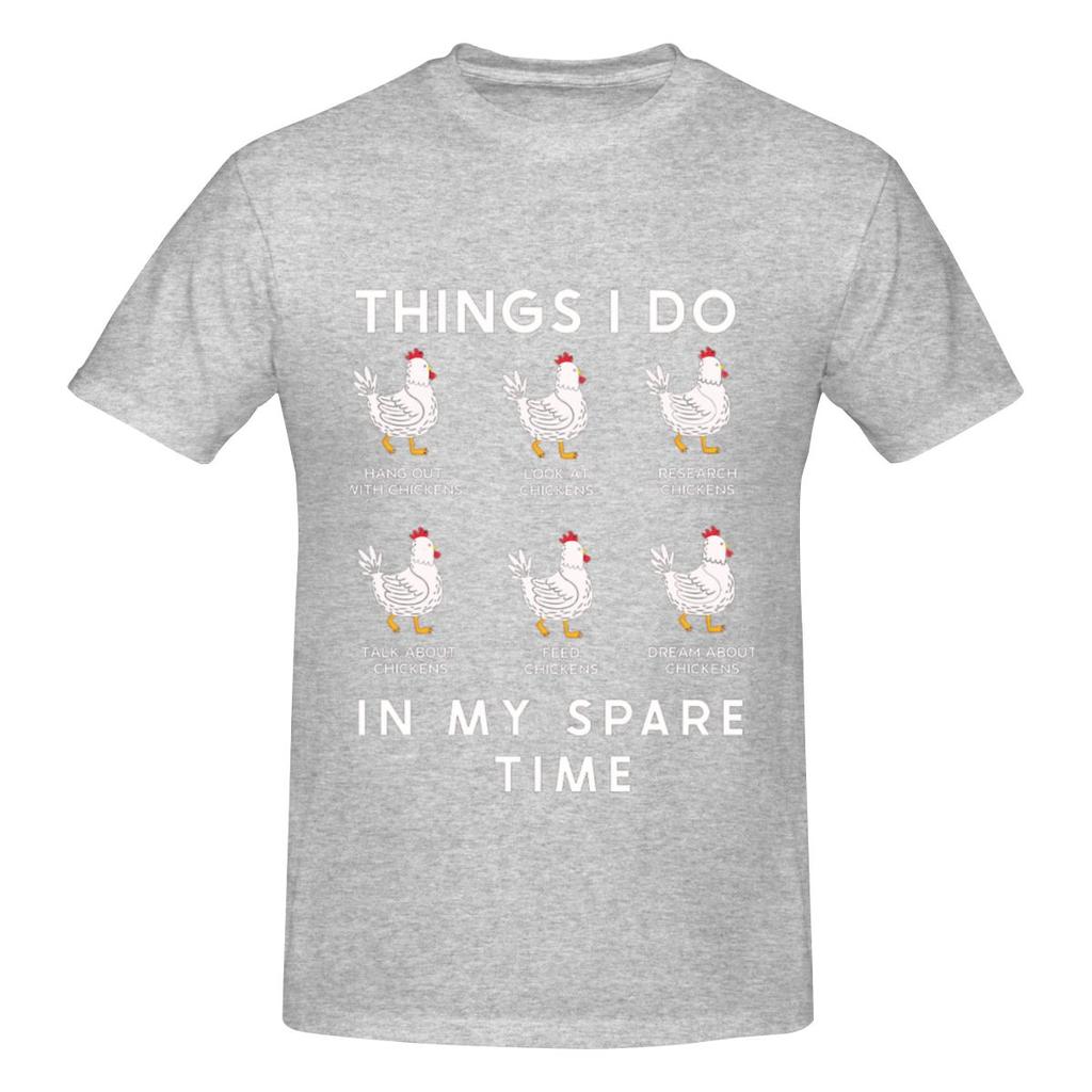 Things I Do In My Spare Time Chicken Lover Funny Art Slightly Wide Tshirt Urban Light Mature Fun Prints Basic Tee