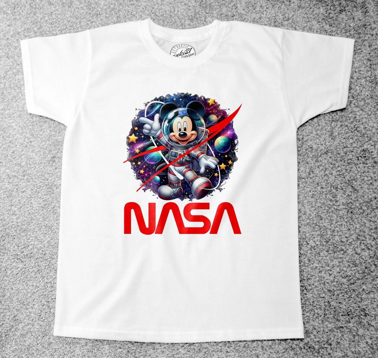 NASA Микки Маус 003 Детские/Детские Взрослые футболки/футболки 130