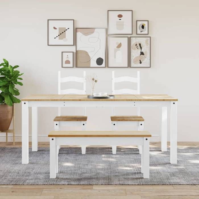 VidaXL Dining Table Panama White 180x90x75 Cm Solid Pine Wood, Dining Room Table, Dinner Table, Dining Furniture, 4005710
