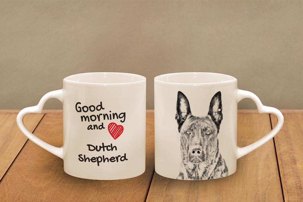 Dutch Shepherd Dog, Dutch Herder - cup with a dog, adorable cup with a heart-shaped handle, universal gift from the Art-Dog brand