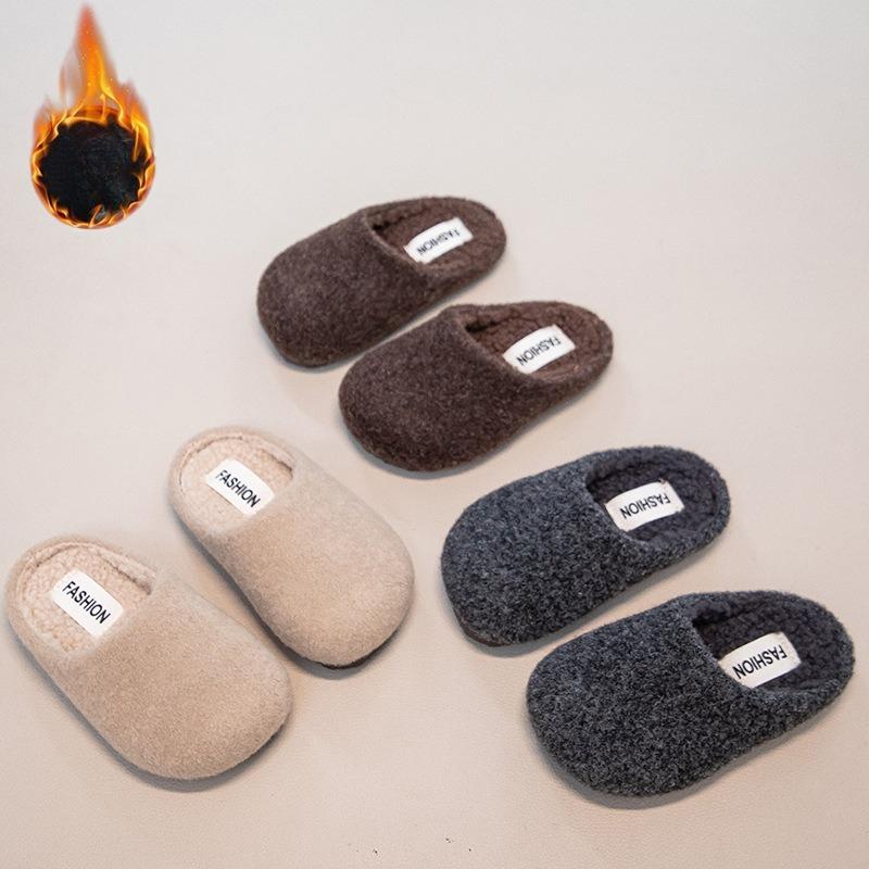 Girls' Shoes, Toe Cover Slippers, Children's Soft-soled Cotton Half-covered Cotton Shoes