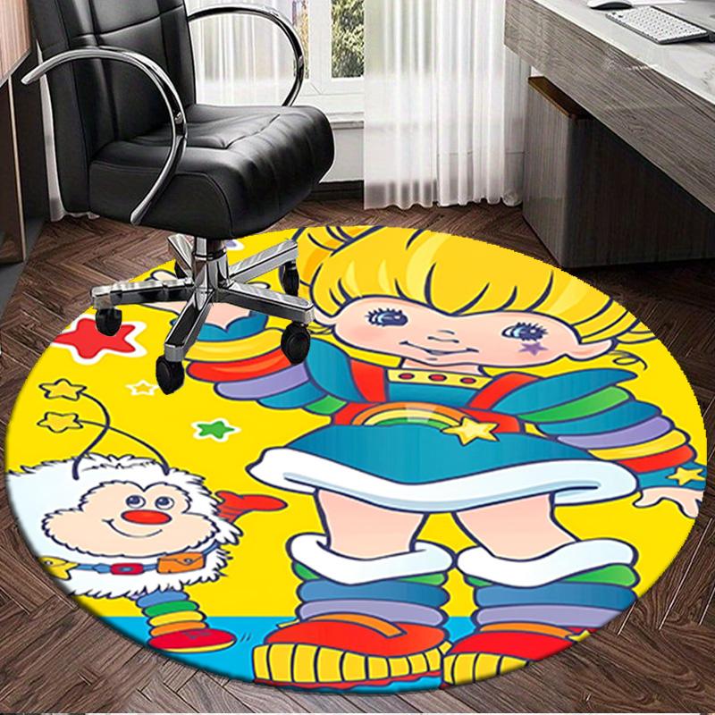 Rainbow Adventure Round Rug for Livingroom,Bedroom, Palyroom, Chair Rug, Area rug, Circle Carpet, Large Size Fan Christmas gift