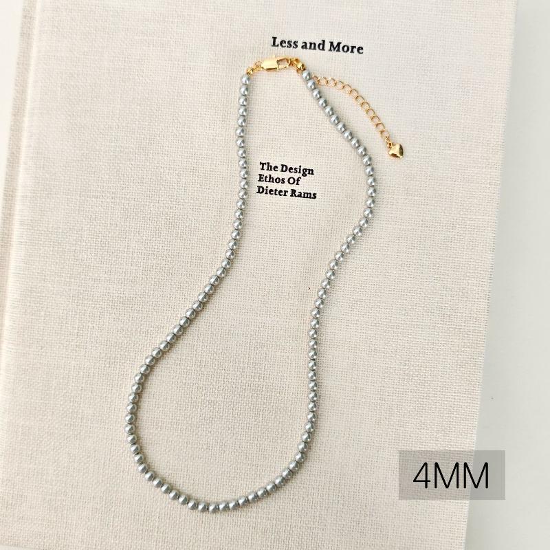 French round Shijia pearl necklace New Internet celebrity necklace Sweater chain Literary retro fashion necklace