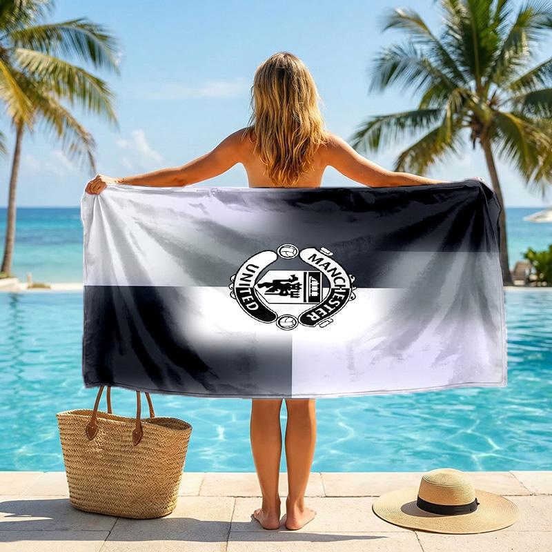 Telo da Spiaggia Asciugatura Rapida Manchester United FC Stampa Microfibra Assorbente Portatile da Viaggio per Nuoto