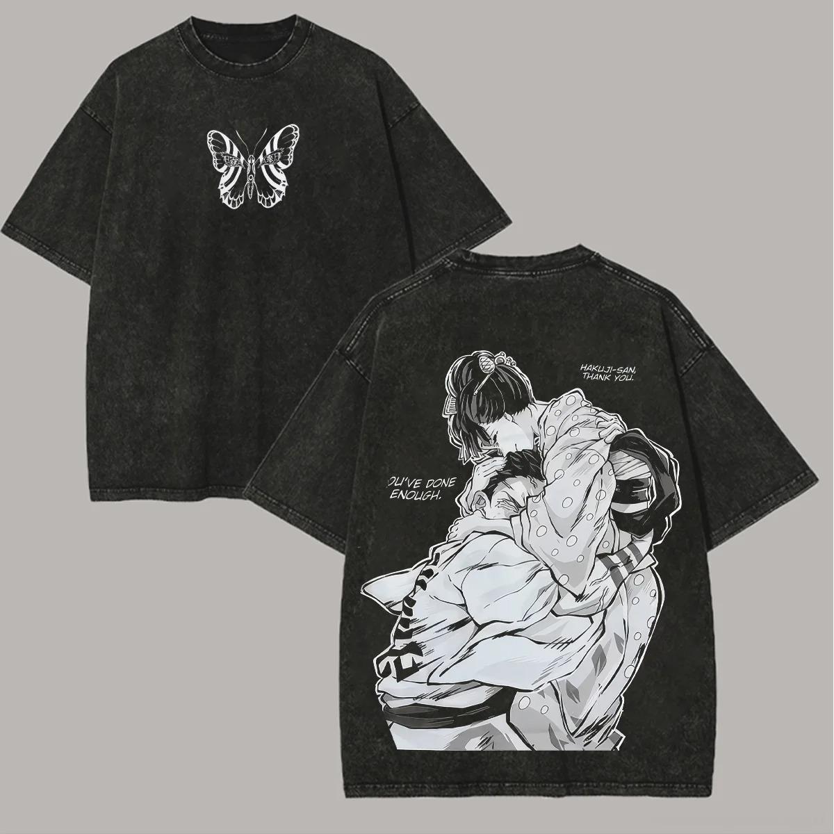 

Футболка манги Demon Slayer Akaza Koyuki Graphic Washed Oversized T Shirt Short Running Bavlna М які Трійники Чоловічий Жіночий Одяг Жіночий Чоловічий Одяг XXL