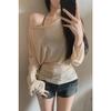 Womens Summer Long Sleeve T Shirt With Tie Waist And Sun Protection For Casual Wear