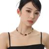Natural Stone Retro Beaded Necklace: Women's Luxury Clavicle Chain, New Chinese Style, Trendy National Aesthetic Accessory
